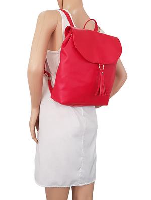 red leatherette fashion backpack - 14408045 - Standard Image - 5