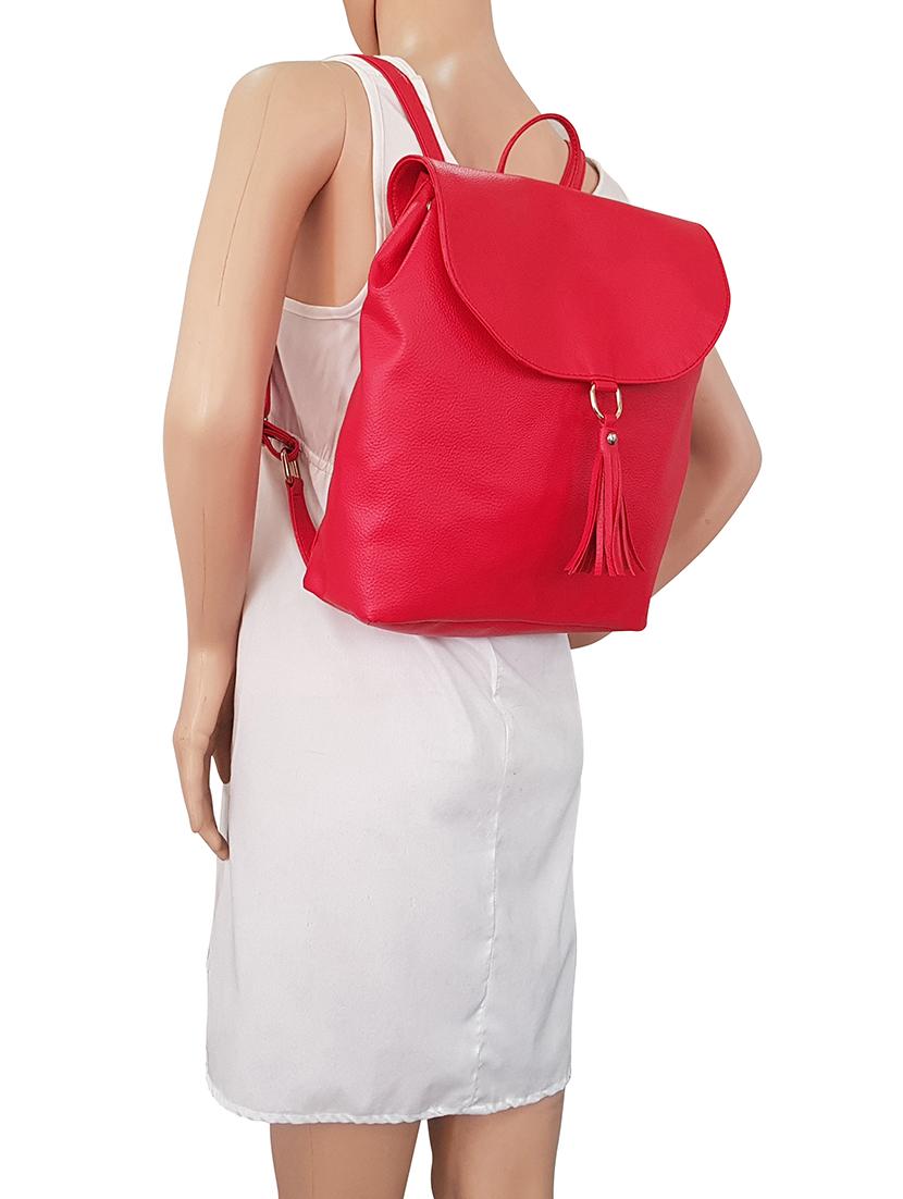 red leatherette fashion backpack - 14408045 - Zoom Image - 5