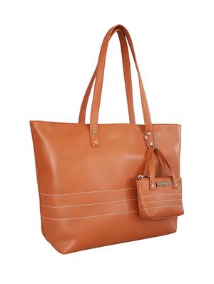 tan leatherette regular handbag - 14408092 - Standard Image - 4