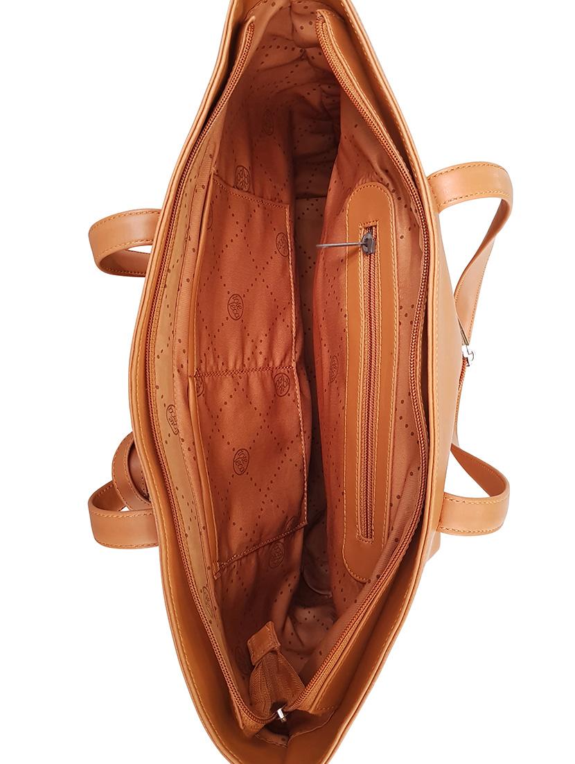 tan leatherette regular handbag - 14408092 - Zoom Image - 3