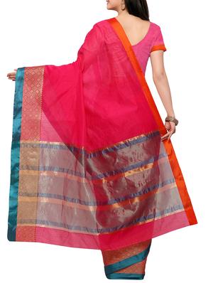 pink silk embroidered saree with blouse - 14408206 - Standard Image - 2