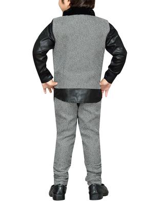 grey khadi suit set - 14408643 - Standard Image - 4