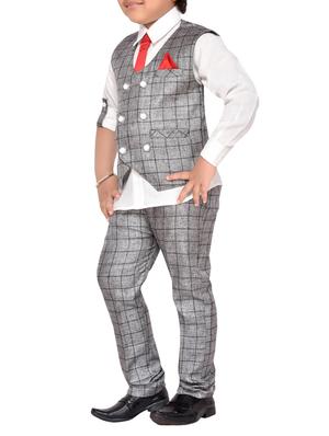 grey cotton blend suit set - 14408652 - Standard Image - 3