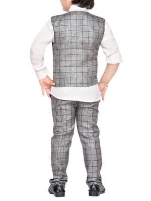 grey cotton blend suit set - 14408652 - Standard Image - 4