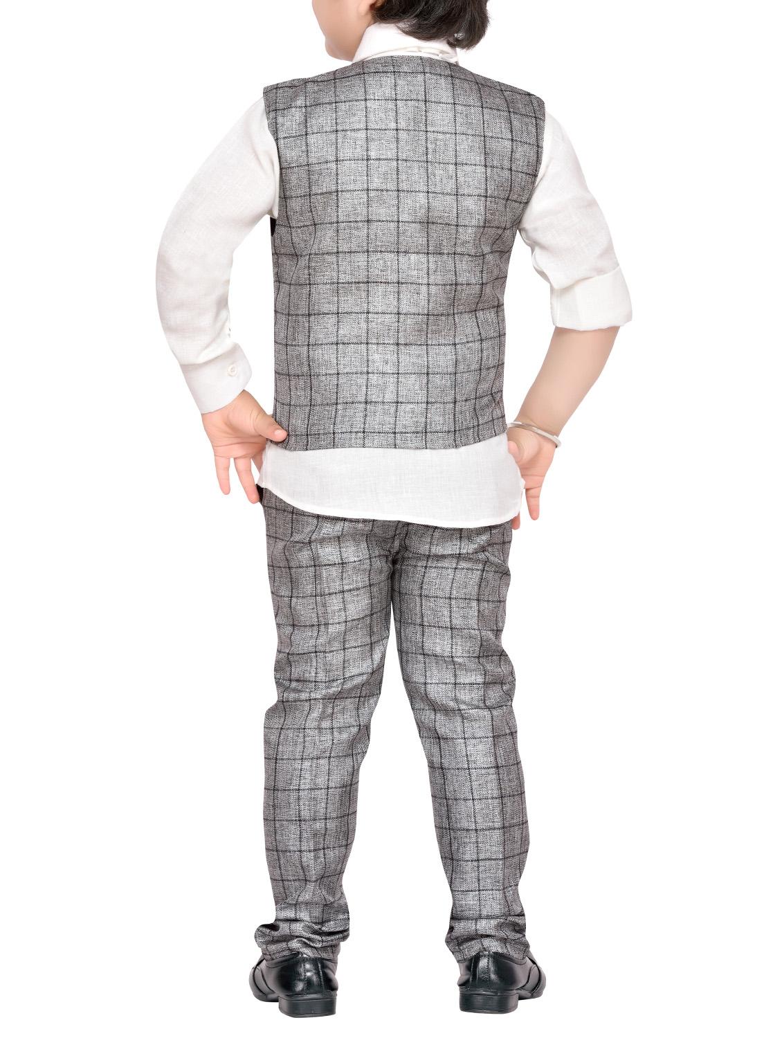 grey cotton blend suit set - 14408652 - Zoom Image - 4