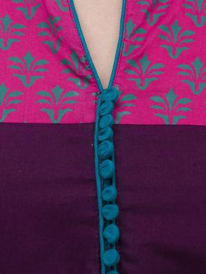 purple cotton straight kurta - 14408663 - Standard Image - 4