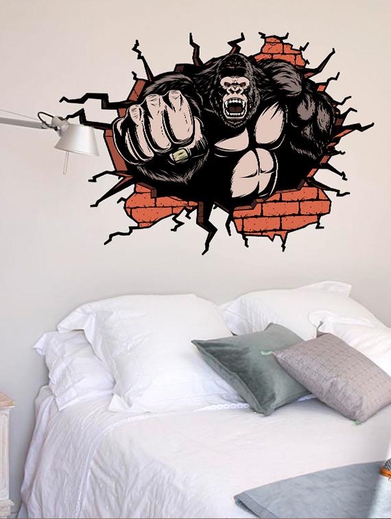 monkey man 3d theme wall stickers - 14408999 - Zoom Image - 2