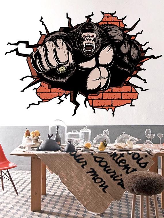 monkey man 3d theme wall stickers - 14408999 - Zoom Image - 3