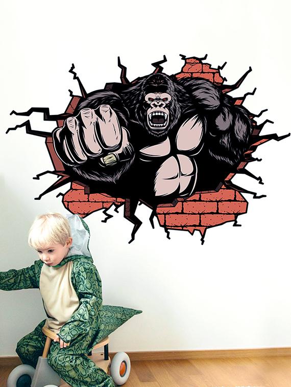 monkey man 3d theme wall stickers - 14408999 - Zoom Image - 4