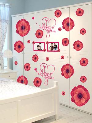 love with red rose theme wall stickers - 14409000 - Standard Image - 2