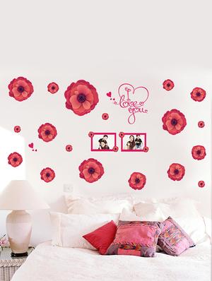 love with red rose theme wall stickers - 14409000 - Standard Image - 3