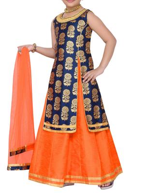 blue silk blend lehnga choli - 14409889 - Standard Image - 2