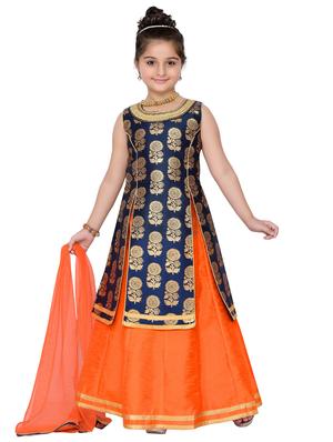 blue silk blend lehnga choli - 14409889 - Standard Image - 4