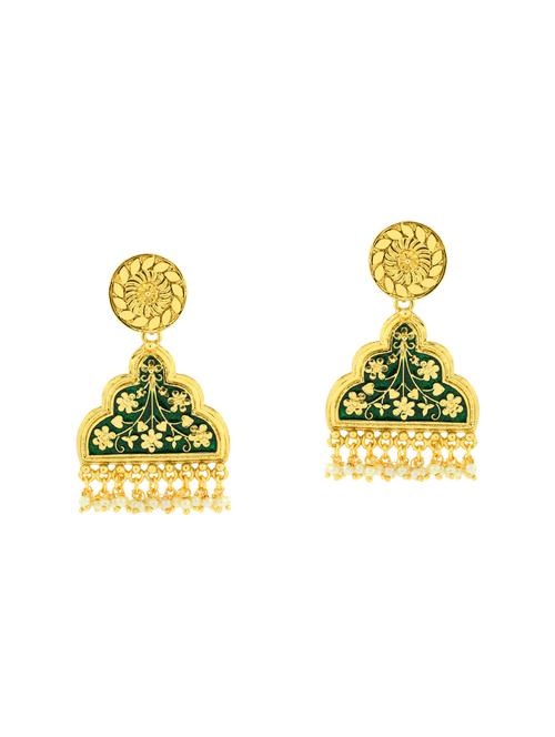 green brass other earring - 14410005 - Standard Image - 1