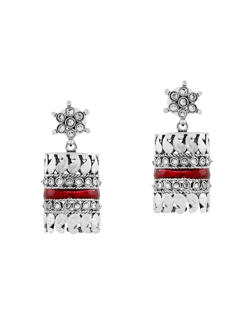 red brass drop earrings - 14410022 - Zoom Image - 1