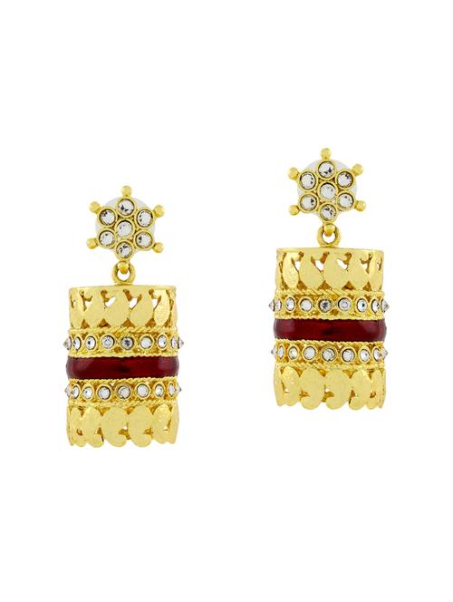 gold brass drop earrings - 14410024 - Standard Image - 1