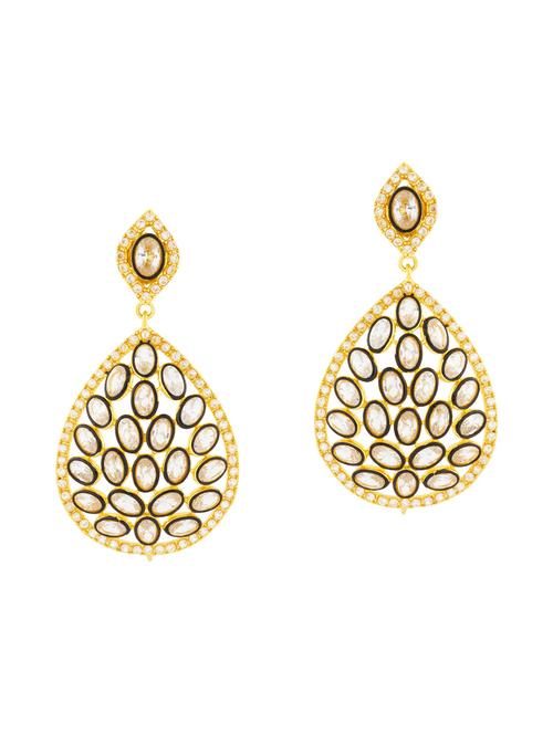 black brass drop earrings - 14410045 - Standard Image - 1