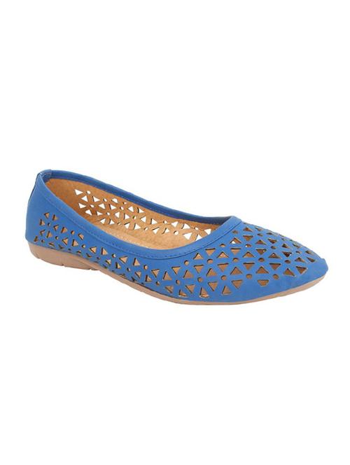 blue faux leather slip on ballerina - 14410537 - Standard Image - 1