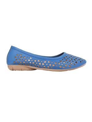 blue faux leather slip on ballerina - 14410537 - Standard Image - 2
