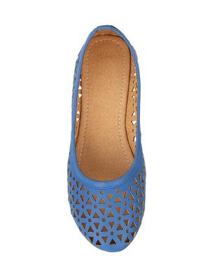 blue faux leather slip on ballerina - 14410537 - Standard Image - 4