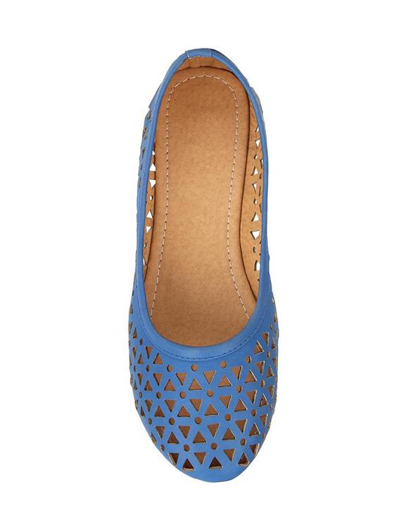 blue faux leather slip on ballerina - 14410537 - Zoom Image - 4