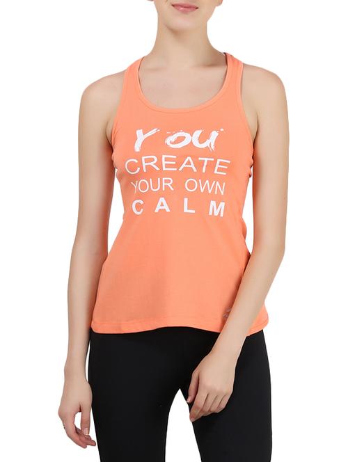 orange cotton blend tank top - 14411075 - Standard Image - 1