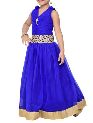 blue satin party gown - 14411115 - Standard Image - 2