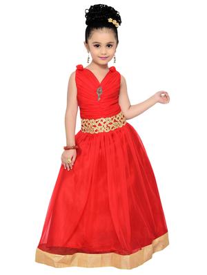 red satin party gown - 14411118 - Standard Image - 4