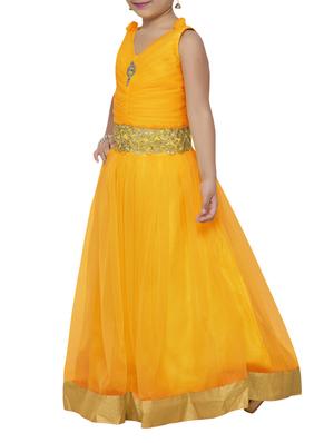 yellow net party gown - 14411120 - Standard Image - 2