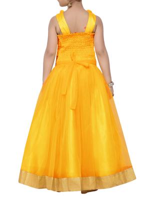 yellow net party gown - 14411120 - Standard Image - 3