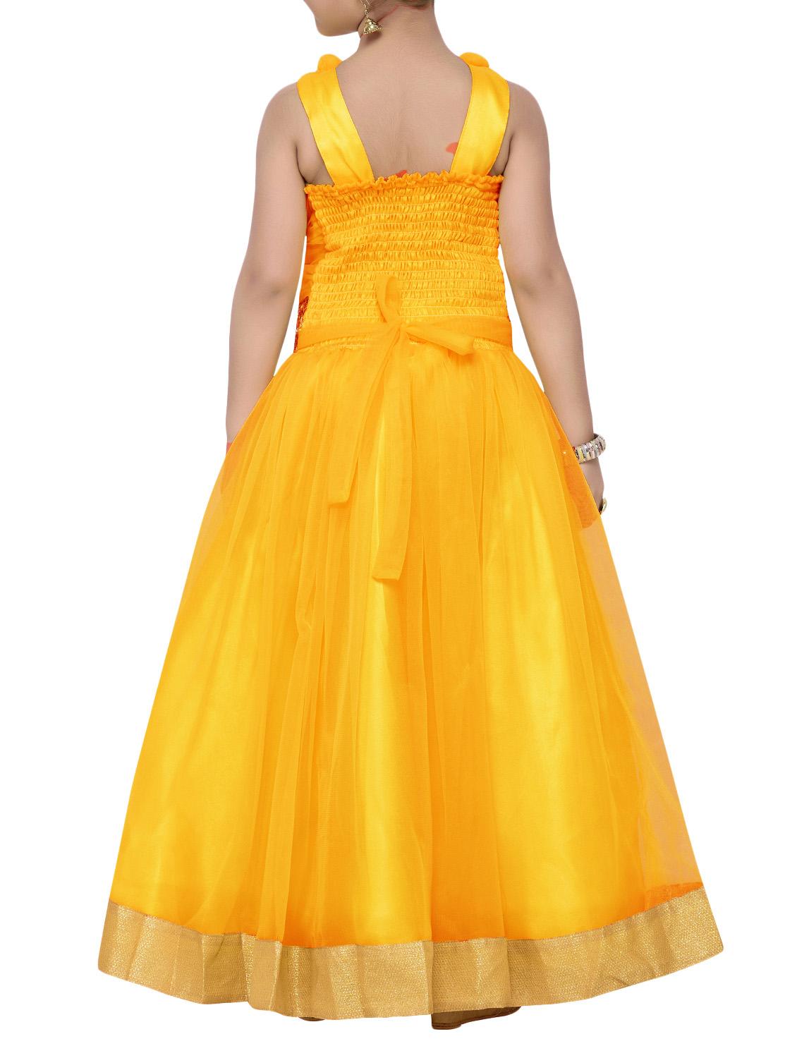 yellow net party gown - 14411120 - Zoom Image - 3