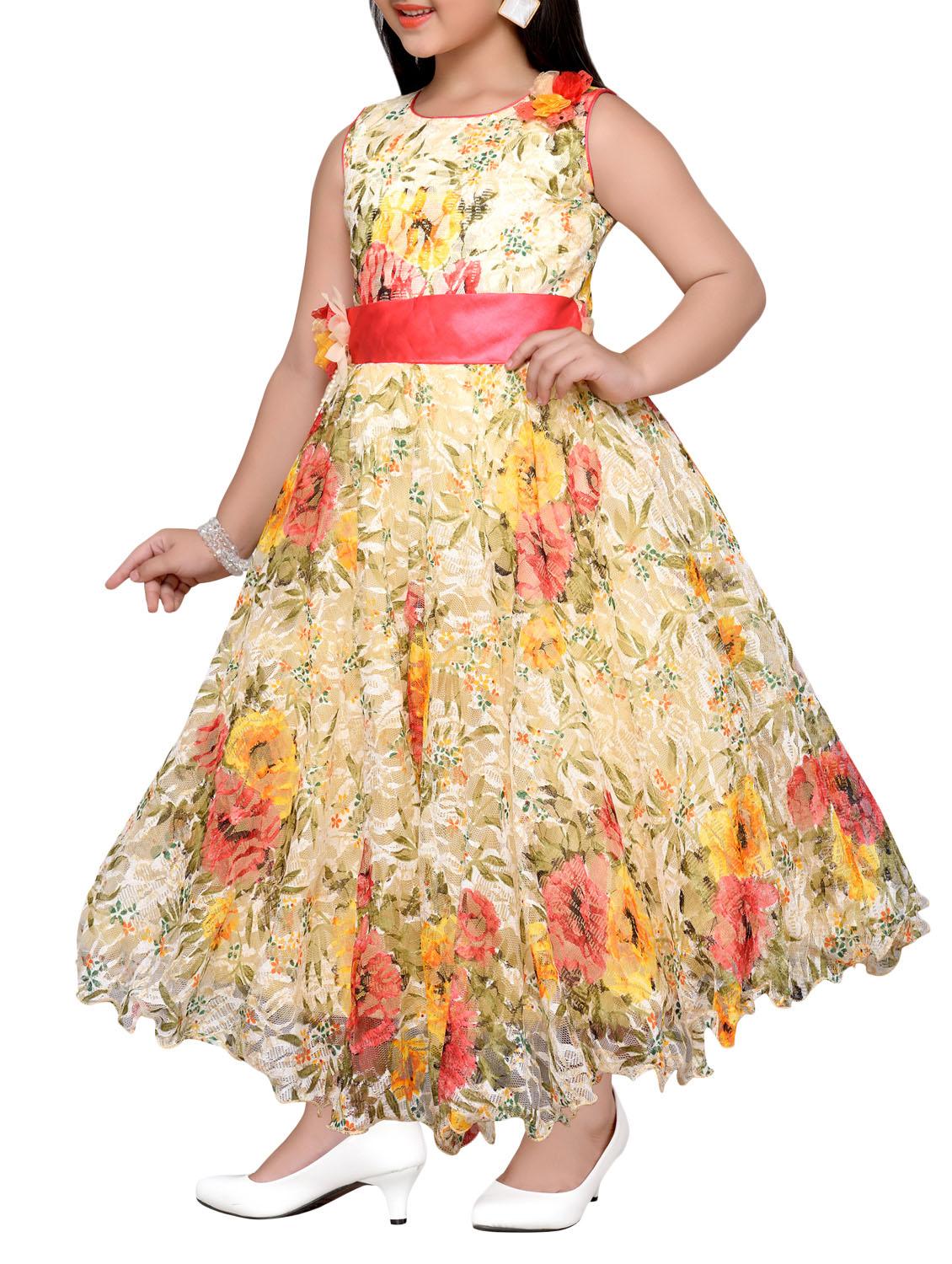 yellow net party gown - 14411121 - Zoom Image - 2