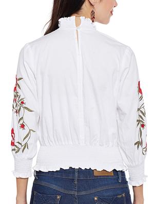 white cotton balloon top - 14411195 - Standard Image - 3