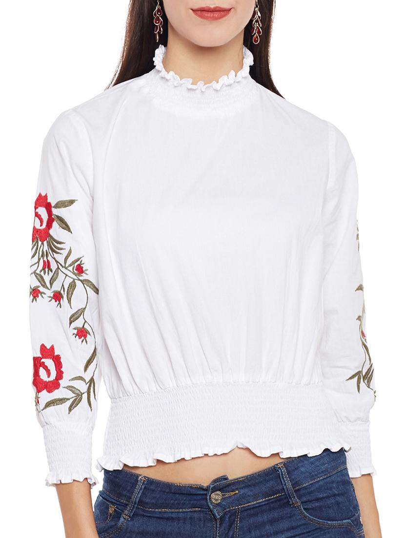 white cotton balloon top - 14411195 - Zoom Image - 1