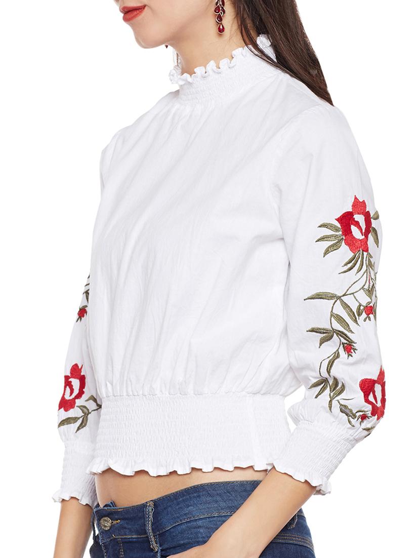 white cotton balloon top - 14411195 - Zoom Image - 2