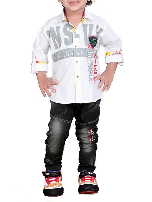 white cotton blend shirt - 14411535 - Very Small Image - 1