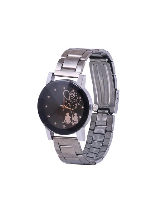 skylofts analog black dial stainless steel watch - 14411875 - Standard Image - 1