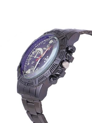 skylofts analog black dial stainless steel watch - 14411879 - Standard Image - 2