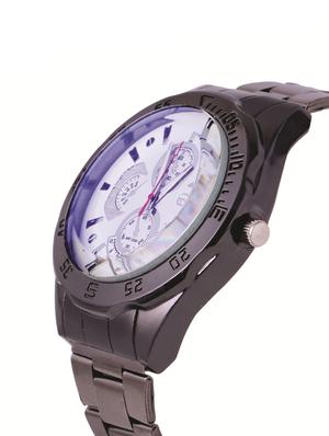 skylofts analog black dial stainless steel watch - 14411880 - Standard Image - 2