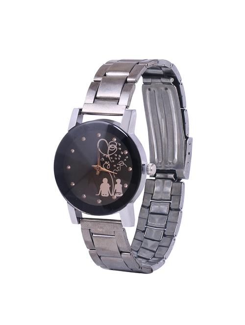 skylofts analogue black dial stainless steel watch - 14411884 - Standard Image - 1