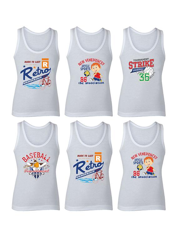set of 6 white cotton vests - 14412380 - Zoom Image - 1