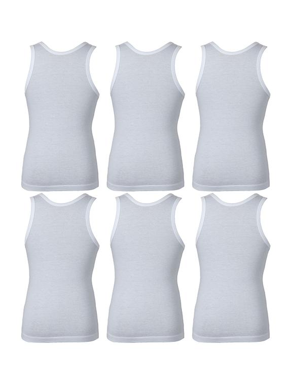 set of 6 white cotton vests - 14412380 - Zoom Image - 2