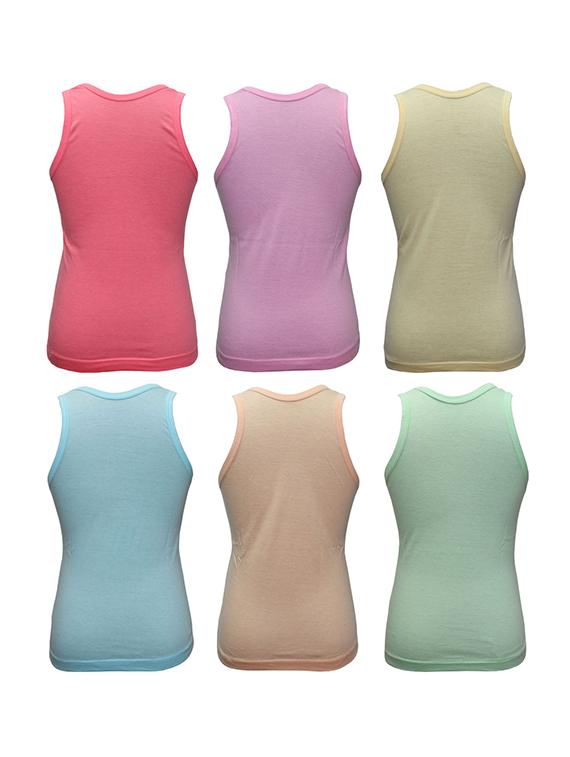 set of 6 multi colored cotton vests - 14412382 - Zoom Image - 2