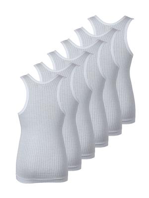 set of 6 white cotton vests - 14412383 - Standard Image - 2