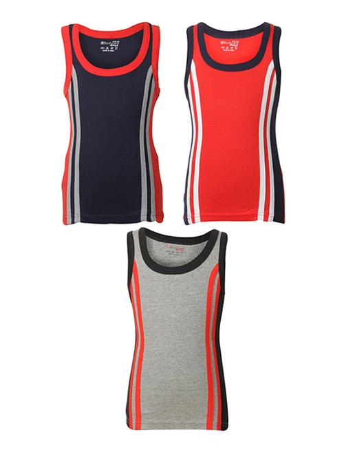 set of 3 multi colored cotton vests - 14412388 - Standard Image - 1