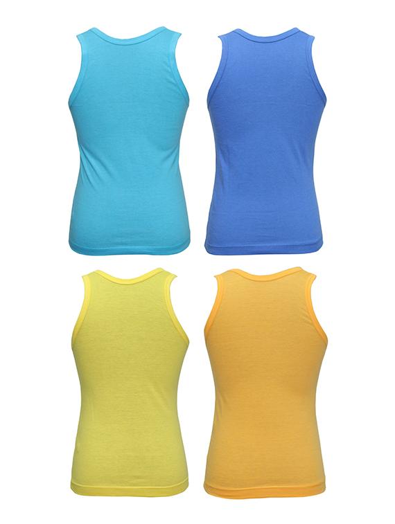 set of 4 multi colored cotton vests - 14412412 - Zoom Image - 2