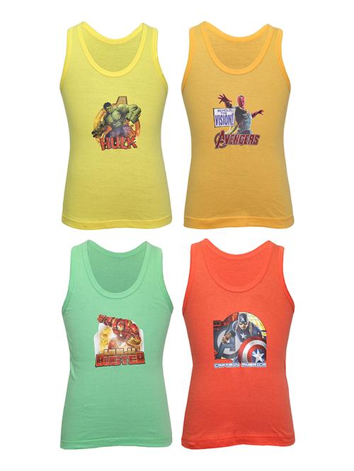 set of 4 multi colored cotton vests - 14412413 - Standard Image - 1