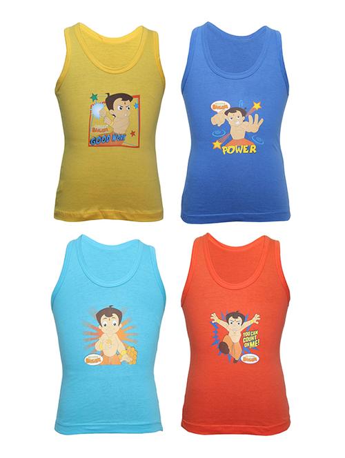 set of 4 multi colored cotton vests - 14412424 - Standard Image - 1
