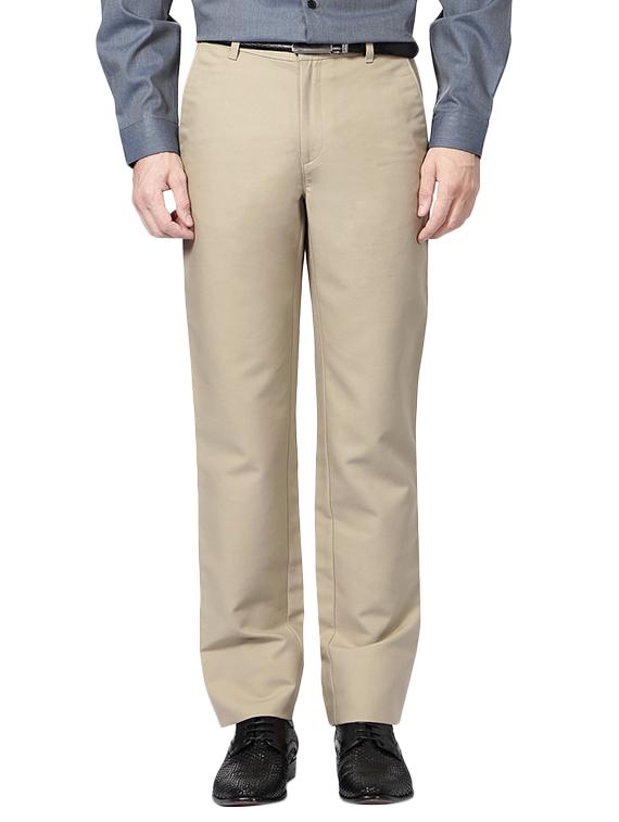 beige cotton blend formal trouser - 14413460 - Zoom Image - 1
