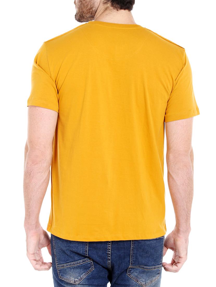 yellow cotton chest print t-shirt - 14413901 - Zoom Image - 3